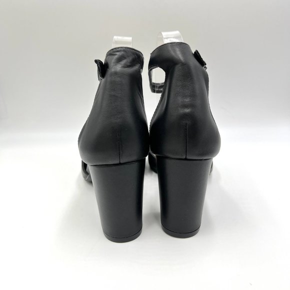 Jessica Simpson Womens Size 11 Black Leather Open Toe Block Heels Sandals Shoes - Picture 7 of 13